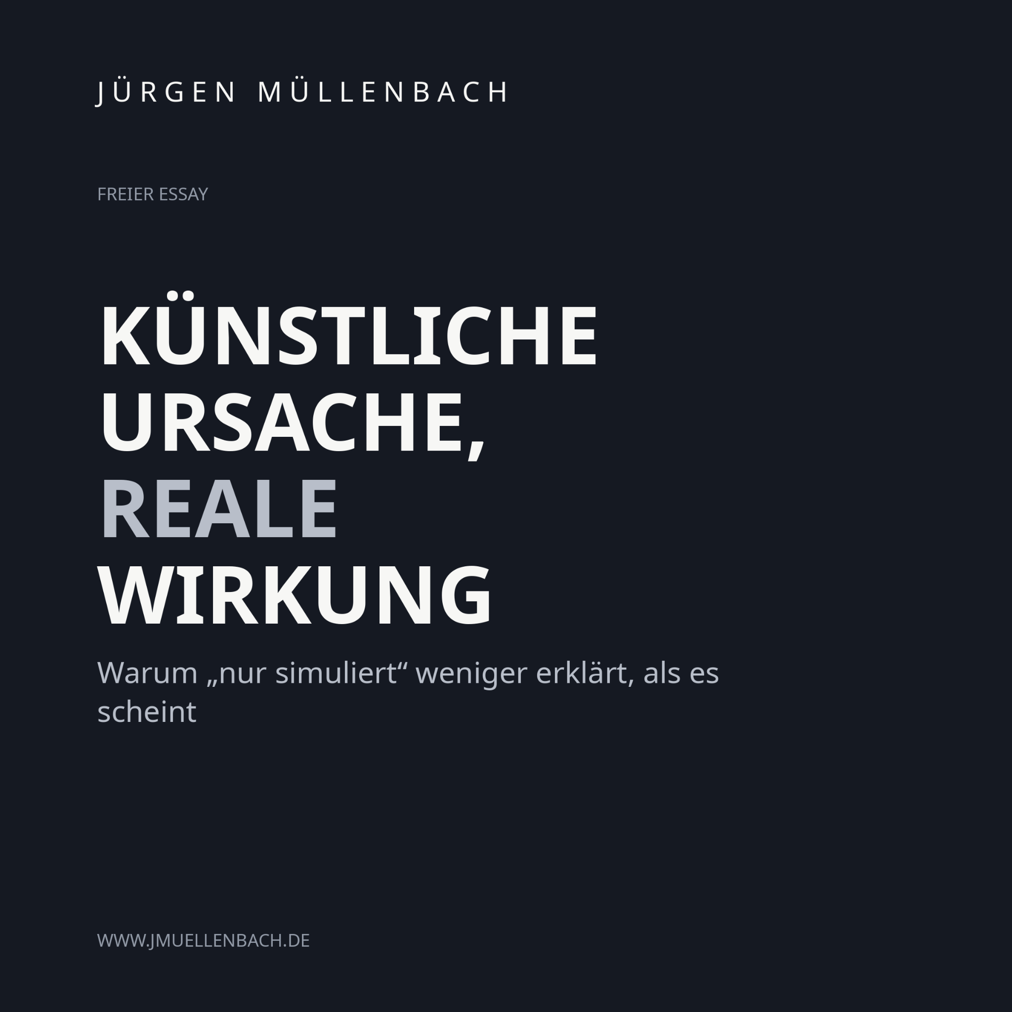 Cover des Essays Künstliche Ursache, reale Wirkung